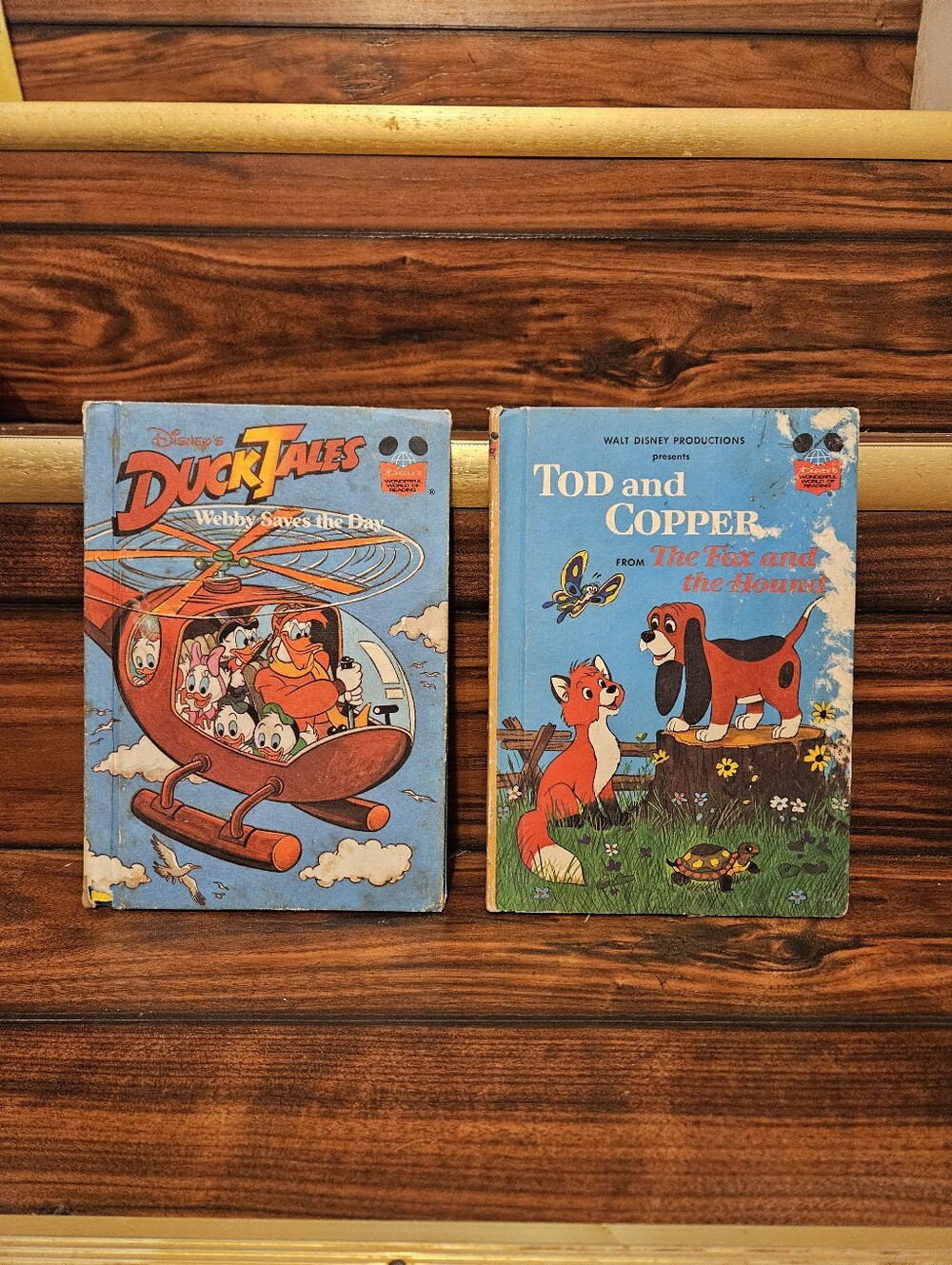 DISNEY WONDERFUL WORLD OF READING Book Lot Vintage DuckTales Fox and the Hound